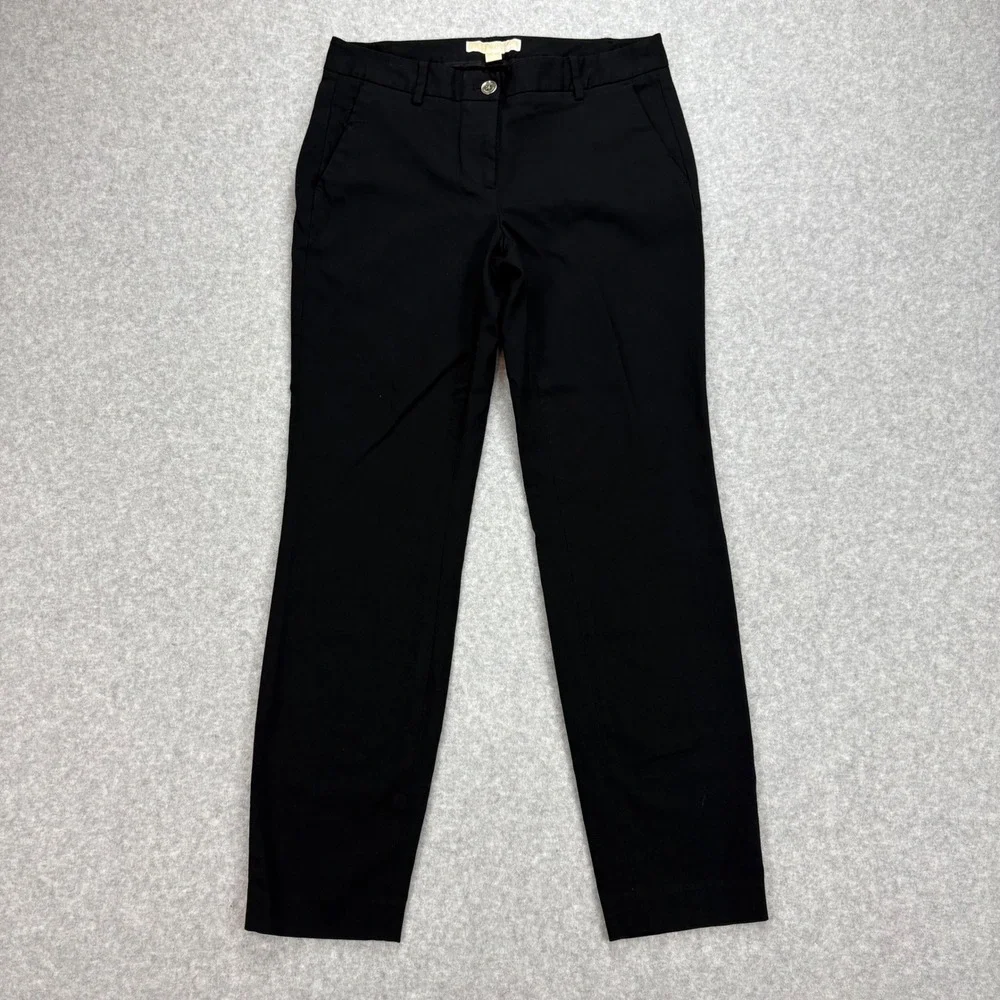 Michael Kors Dress Pants Womens Size 4 Black Tapered Ankle Stretch Slacks Career